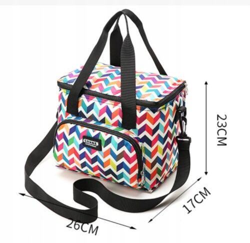 TORBA TERMICZNA IZOLACYJNA LUNCH BOX PIKNIK LIŚCIE ZIELONE 10L - obrazek 4