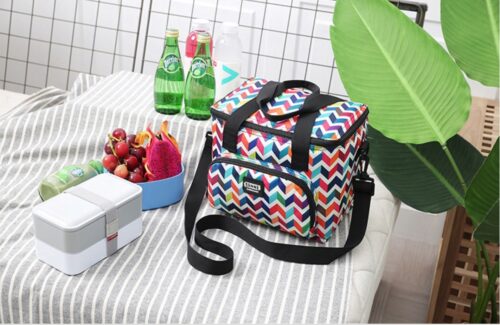 TORBA TERMICZNA IZOLACYJNA LUNCH BOX PIKNIK LIŚCIE ZIELONE 10L - obrazek 5