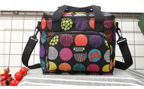 TORBA TERMICZNA IZOLACYJNA LUNCH BOX PIKNIK LIŚCIE ZIELONE 10L - obrazek 7