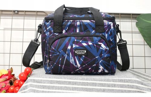 TORBA TERMICZNA IZOLACYJNA LUNCH BOX PIKNIK LIŚCIE ZIELONE 10L - obrazek 6
