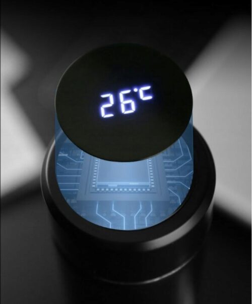 SMART KUBEK TERMICZNY TERMOMETR BIDON TEMPERATURA SREBRNY - obrazek 6