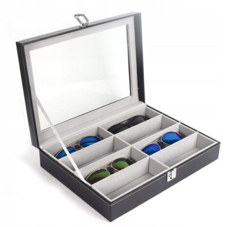 Pudełko Etui Organizer Szkatułka Okulary 8 szt