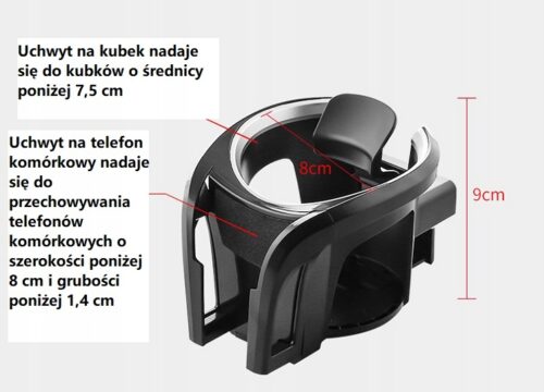UCHWYT NA TELEFON I NAPÓJ DO SAMOCHODU DO KRATKI (Czerwony) - obrazek 5